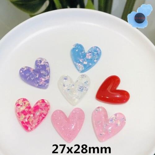 1pcs Love Heart-Shaped Colorful High Simulation Shoe Accessories For Rhinestone Charms Shoes Fit Bracelet Kids Gifts