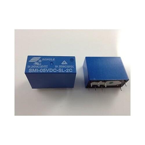 10pcs SMI-5VDC-SL-2C DC 5V 5A 250V 8PIN Power Relay