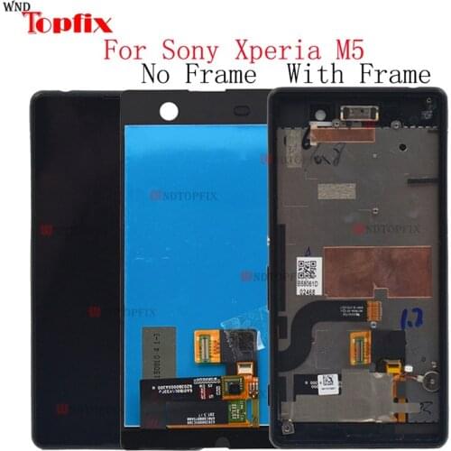 100%Tested For Sony Xperia M5 E5603 E5606 E5653 LCD Display Touch Screen Digitizer With Frame 5.0"Inch LCD Assembly Replacement