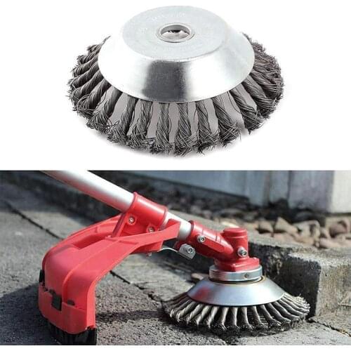 6 Inch Steel Wire Wheel Garden Weed Brush Lawn Mower Grass Eater Trimmer Brush Cutter Tools Garden Grass Trimmer Head Weed Brush