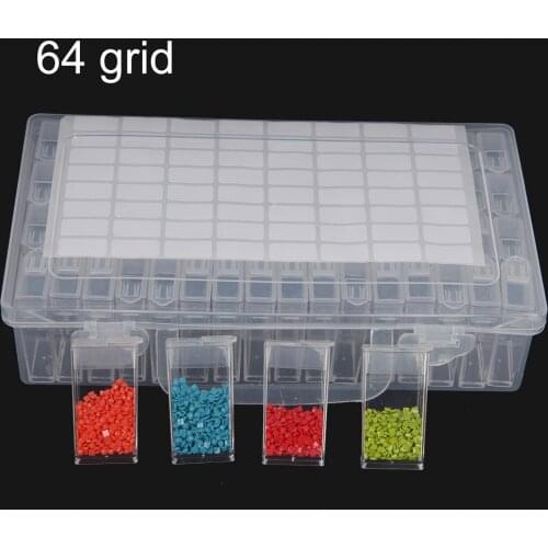 64pcs Diamond Painting Tools Accessories Storage Box Beads Container Diamond Embroidery Stone Diamont Mosaic Box