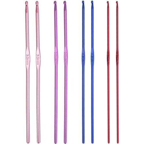 8PCS Aluminum Oxide Knitting Needles Crochet Hooks Weave Sewing Crochet Needles Set Sweater Knitting Yarn Knit Hook Tools