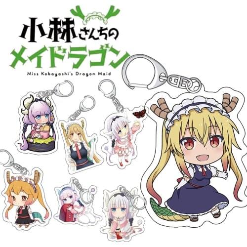 Anime Miss Kobayashis Dragon Maid Kanna Kamui Acrylic Figure keychain Keyring Collection Model Gifts Cosplay