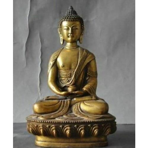 Antique Bronze Medicine Buddha Statue old tibetan buddhism brass gilt sakyamuni