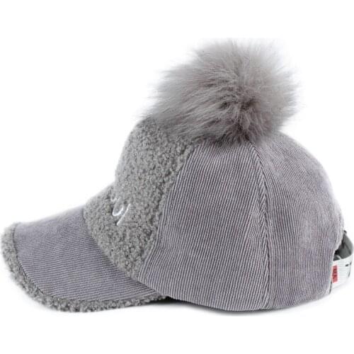 Baseball cap for girl Autumn Winter Warm Wistiti Alphabet embroidery Pompon Cap Snapback Bone Hip Hop Caps Baseball cap women