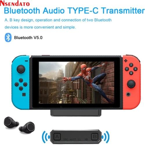 Bluetooth 5.0 Type C Audio Transmitter Adapter For Nintendo Switch APTX LL For PS4 Wireless Bluetooth Music Transmitter Adapter