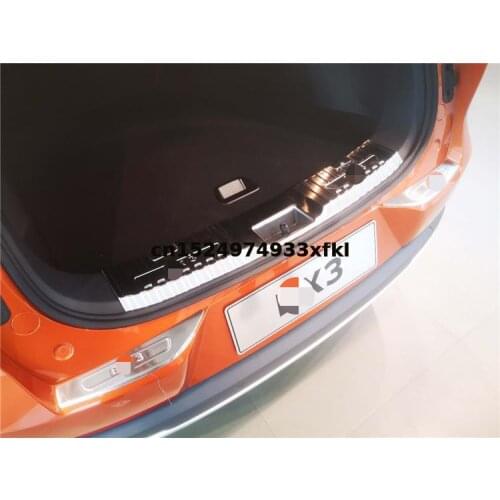 For Borgward BX3 2019-2020 Trunk guard plate, stainless steel rear door sill strip, car special rear guard plate car accessories