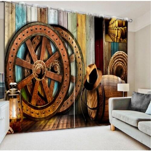 European Curtains Photo Painted 3D Curtain Living room