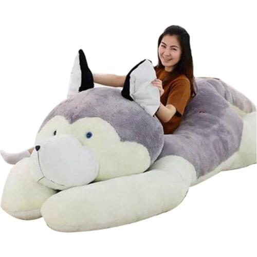Fancytrader 118'' REAL JUMBO Biggest Giant Stuffed Husky Plush Toy Cute Soft Husky Doll Surprise Gift for Lover Home Deco 300cm
