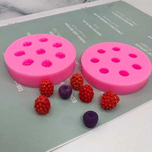 Blueberry raspberry silica gel mold, chocolate fondant cake baking tool soft candy handicraft, dripping glue Candle Moulds