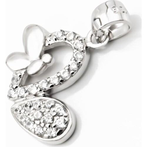 GND0407 New 925 Sterling Silver Lovely Sweet Charming Luxury Crystal Necklaces Pendants , Jewelry Gift For Women