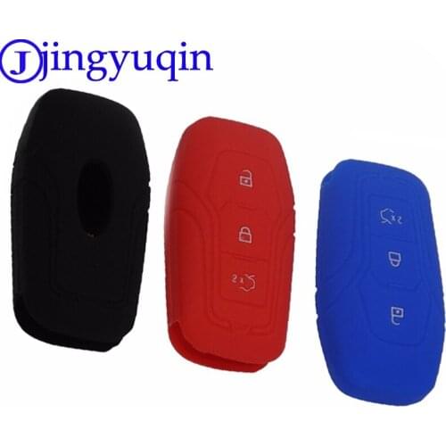 Jingyuqin 3 Buttons Silicone key cover Styling Case For Ford 2013 2014 Mondeo Silicone Auto Key Cover Smart