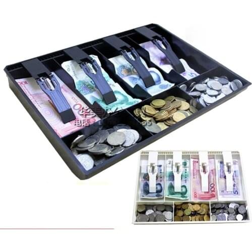 Money Cash Coin Register Insert Tray Replacement Cashier Drawer Storage Register Tray Box Classify Store Black/White