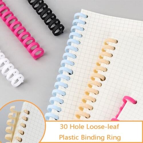 1pc Loose-leaf Plastic Binding Ring Spring Spiral Rings For 30 Holes A4 A5 A6 Paper Notebook Stationery Office Supplies