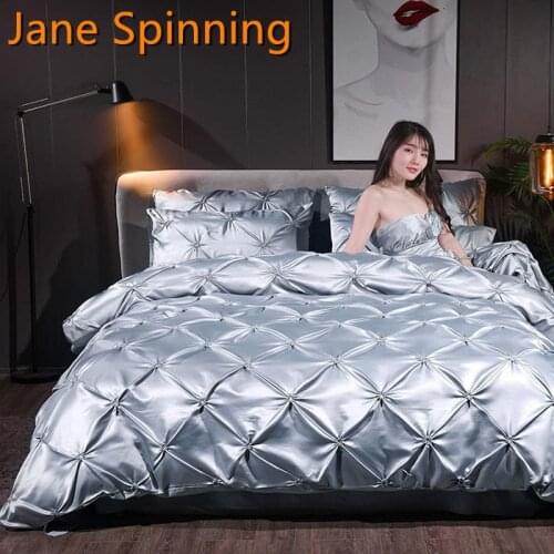 Luxury Bedding Set Twin Queen King Size Summer Duvet Cover Sets High-End Solid Color Bed Cover Set