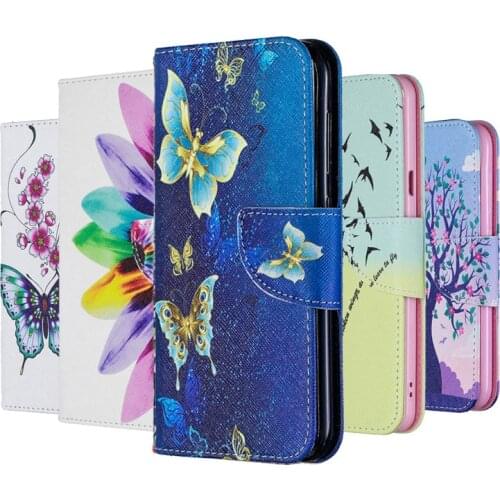 Painted Leather Case For Samsung A51 A71 A01 A31 A41 A10 A20 E A30 A40 A50 A70 Flip Wallet Coque for S20FE 10 9 Plus Ultra Funda