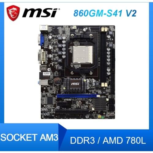 MSI 860GM-S41 V2 AMD 780L Original Motherboard Socket AM3 DDR3 8GB PCI-E 2.0 USB2.0 Micro ATX Desktop used Motherboard