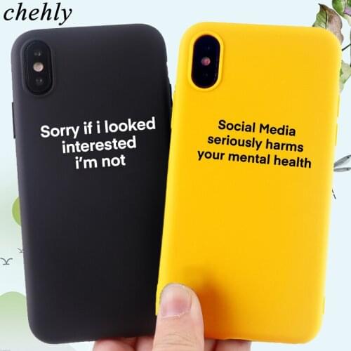 Fashion Letter Phone Case for IPhone 6s 7 8 11 Plus Pro X XS MAX XR Funny Cases Soft Silicone Fitted TPU Back Covers Accessories