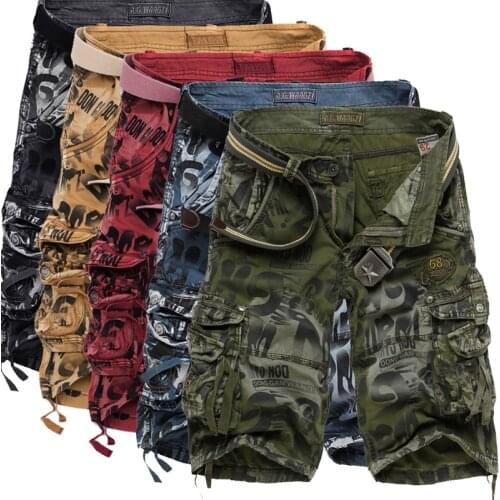 Camouflage Camo Cargo Shorts Men 2021 New Mens Casual Shorts Male Loose Work Shorts Man Military Short Pants Plus Size 29-42