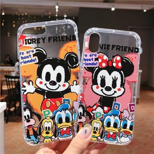 Cute Cartoon Disney Mickey Minne Silicone Case For iPhone 12 11 Pro Max Mini X XR XS Max 7 8 6s Plus SE Shockproof Soft Cover