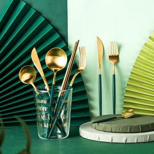 Dinnerware Set 304 Stainless Steel Cutlery Set Fork Steak Knife Set Coffee Spoon Teaspoon Flatware Tableware Kitchen Silverware