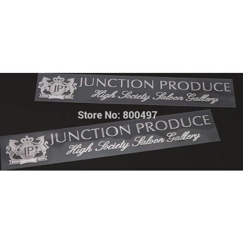 2 x Newest 3D Car Trunk Nickel Alloy Badge Emblem Sticker Accessories Adhesive Styling Badge Decal For JP Junction P