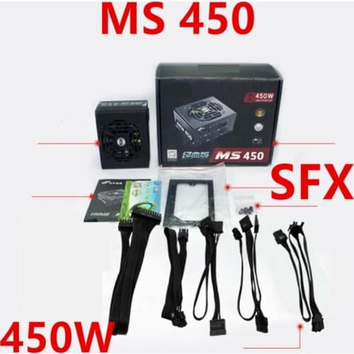 New Original PSU For FSP Fully Modular 80plus Gold/Bronze SFX Mini ITX A4 450W Power Supply MS 450 FSP450-50SD
