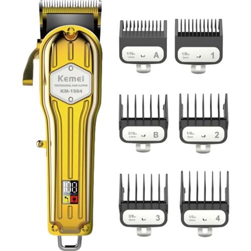 Kemei Professional Clipper All-Metal Rechargeable Hair Trimmer For Barber Men Electric Beard Shaver Hair Cutting Machine