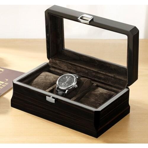 Rectangle Wooden Watch Box Storage 3-Bit Watches Organizer Display Box Package Case Glass Cabinet Luxury Wood Casket For Watches