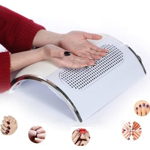 Nail Dust Suction Fan Collector Vacuum Cleaner Manicure Tools with 2 Dust Collecting Bags