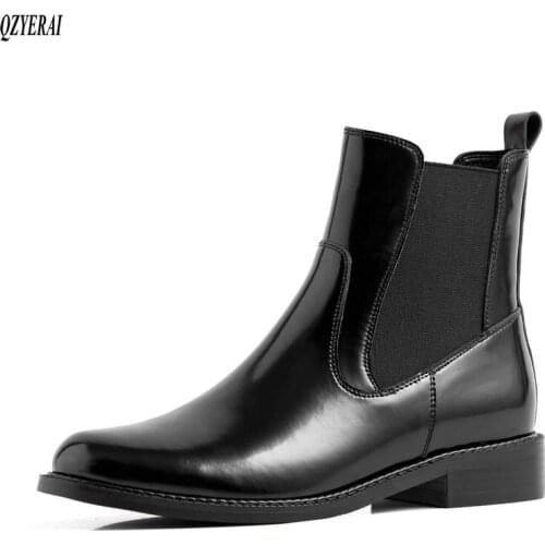 QZYERAI black Riding boots Genuine leather Female boots Womens boots Autumn winter cowhide Womens shoes Size 34-40