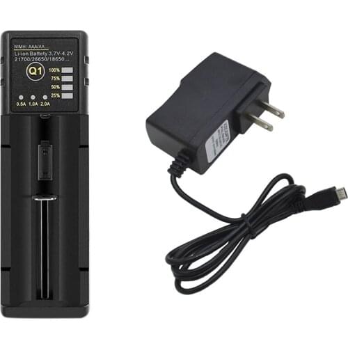 RISE-1 Pcs 18650 Single Slot Lithium Battery Charger & 1 Pcs 5V 2.5A Ac Adapter Charger For Raspberry Pi 3(US Plug)