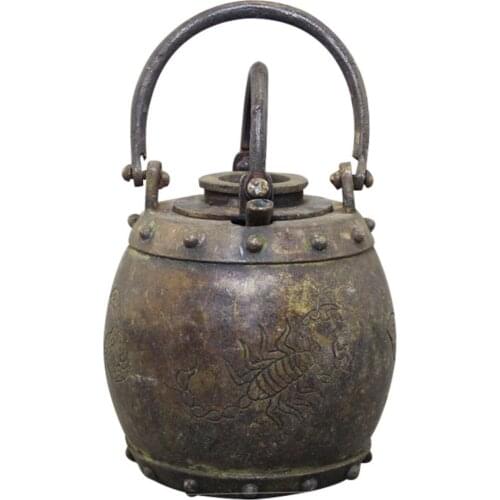 Christmas Antique handicraft exquisite brass bronze ware five poison warm wine pot ornaments