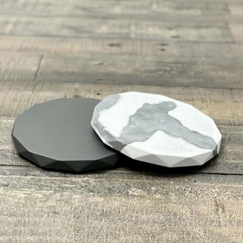 Diamond Edge Silicone Coaster Molds Concrete Cement Tray Molds Plaster Pallet Molds Cup Holder Resin Molds