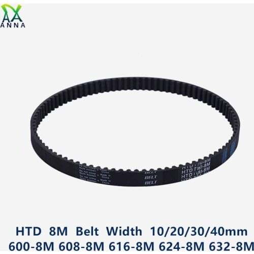 HTD 8M synchronous belt C=600/608/616/624/632 width 20/30/40mm Teeth 75 76 77 78 79 HTD8M Timing Belt 600-8M 608-8 616-8M 632-8M