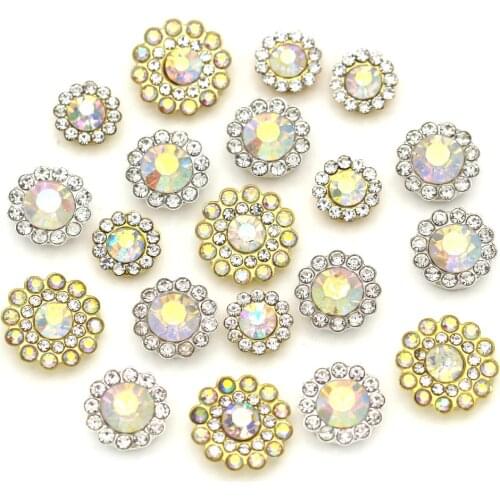 Purple Color Strass Round Flower Crystal Sliver/Gold Base Claw Cup Rhinestones For Needlework 20/50/100pcs Stones