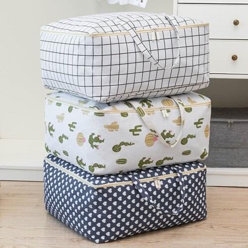Geometry Printed Clothes Storage Bag Moisture Proof Suitcase Organizer For Closet Clothing Package Bedding Container Box Save