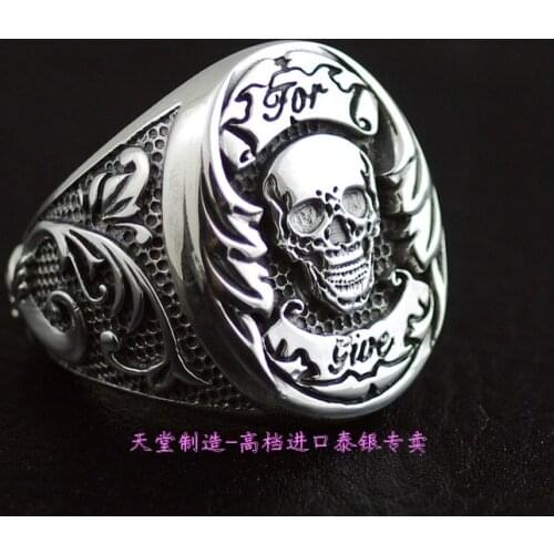 Thailand jewelry pirate skull 925 sterling silver rings silver ring