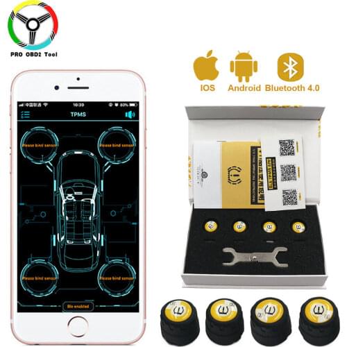 New TPMS Bluetooth 4.0 Universal External Tyre Pressure Sensor V11B Support IOS Android Phone Tire Pressure Sensor