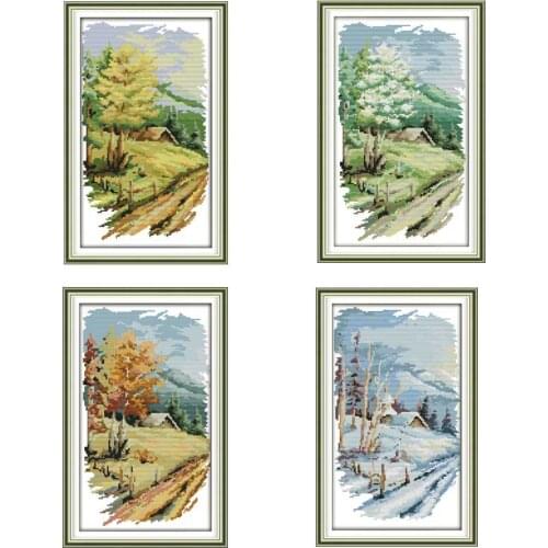 Four Seasons Patterns Counted Counted Cross Stitch 11CT 14CT Cross Stitch Set Wholesale Cross-stitch Kit Embroidery Needlework