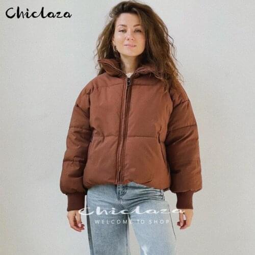 2021 Winter Women Fashion Khaki Black Thick Parka Jacket Casual Pockets Solid Loose Warm Cotton Coat Female Outwear