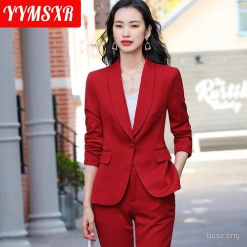 2021 Autumn and Winter Womens Suit High-quality Professional Wear Temperament Ladies Pants Suit Two-piece Office Work Clothes