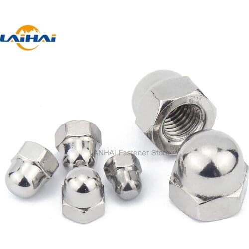 1/2/5/10pc M3 M4 M5 M6 M8 M10 M12 M14 M16 304 A2 Stainless Steel Hex Hexagon Short Low Thin Cap Acorn Nut Cover Blind Nut DIN917