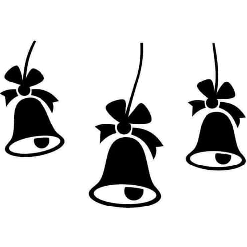 13.9cm*9.6cm Three Christmas Bells Cartoon Car Styling Vinyl Car Sticker