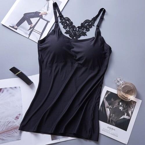 2021 Women Spring Summer Ice Silk Bras Breathable Vests Ladies Brassiere Padded Seamless Fitness Tank Female Solid Camisole D935