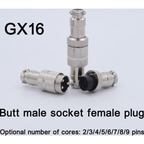 4pieces GX16 Butting Aviation Plug Socket 16M Docking Electrical Connector Butt Male Sockets Female Plugs 2 3 4 5 6 7 8 9 Pins