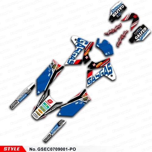 Aftermarket Graphics for GAS GAS EC SIXDAYS NAMBOTIN FSE FSR 125 200 250 300 450 515 2007 to 2009, Style No. GSEC0709001-PO