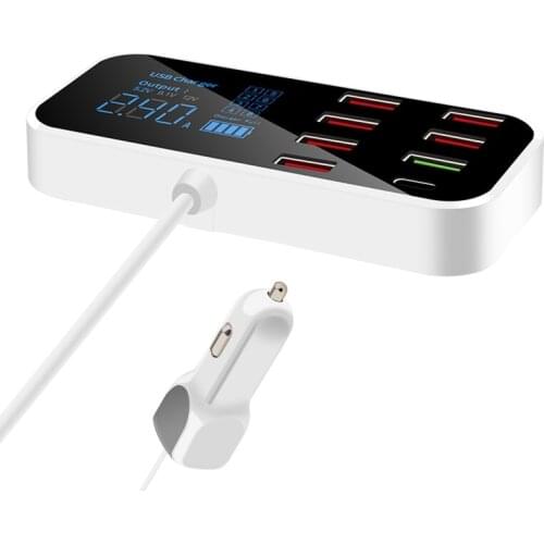 8Ports Quick Charge 3.0 USB Type C Car Charger Adapter Tablet USB Charger QC3.0 Fast Phone Charger For Mobile Phone GPS