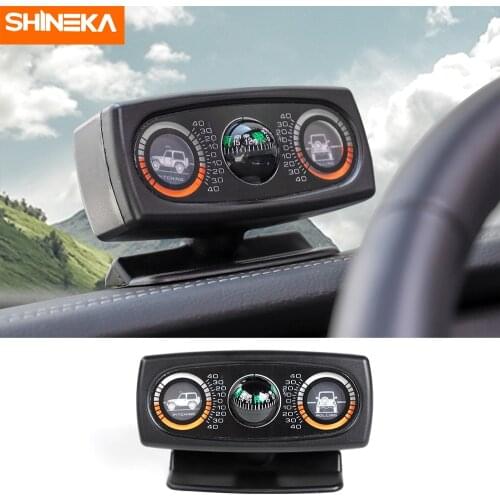 SHINEKA Vehicle Compass Slope Measure Car Guide Ball Inclinometer Level Multifunction Car Compass Inclinometer New Accessories