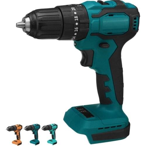 10mm 13mm Brushless Impact Electric Drill 2 Speed 90Nm Electric Screwdriver Cordless Drill Power Tools for Makita 18V Battery